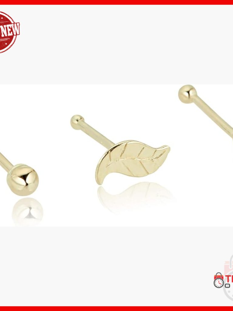 14k Gold Simulated Diamond Cz Nose Stud Set Body Jewelry 22 Gauge